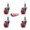 Service Caster 3'' Red Poly Wheel Swivel 3/4'' Expanding Stem Caster Set, 4PK SCC-EX20S314-PPUB-RED-34-4 - alternate 4